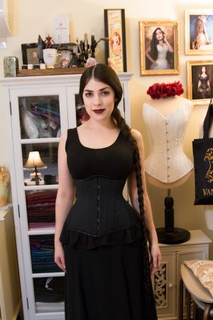 Student Amy in her self-made underbust corset! © Amy Earl