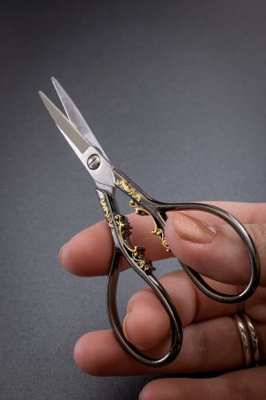 Black and Gold Ornate Embroidery Scissors