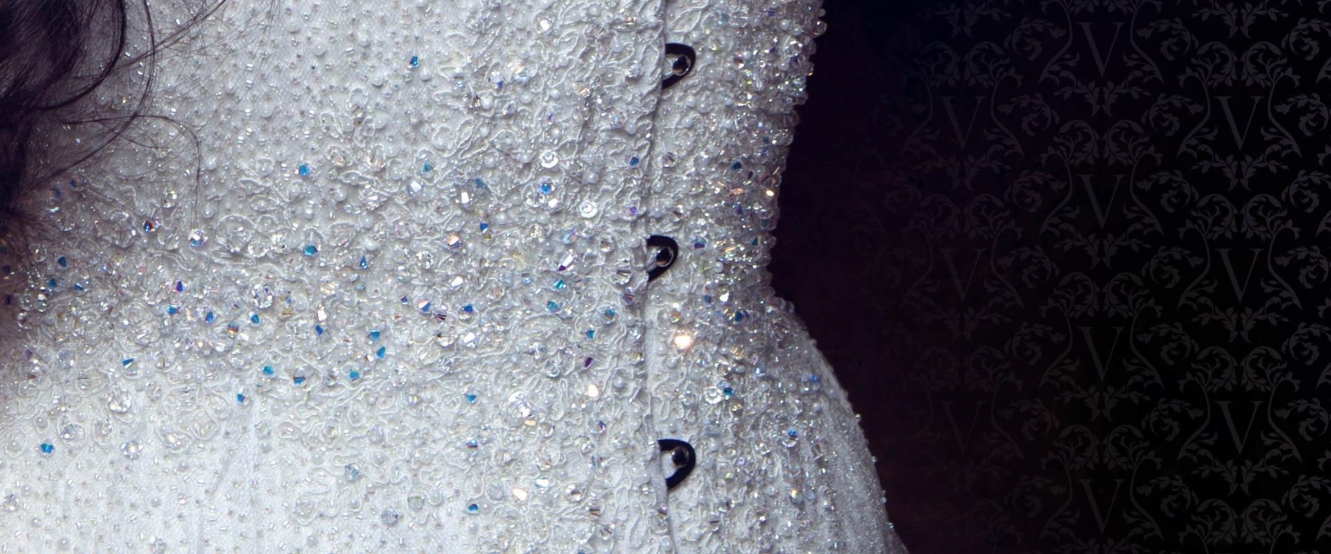 Close up of Serena bridal corset by Vanyanis. © InaGlo Photography.