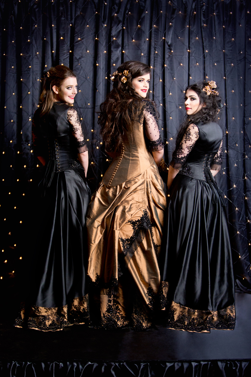 Gothic victorian bride and bridesmaids by Vanyanís © Mark Boyle