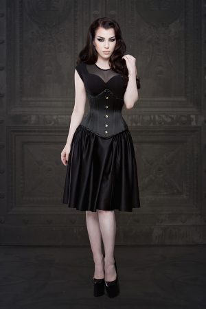 Ebonique Black Satin Skirt with Pockets | Vanyanís