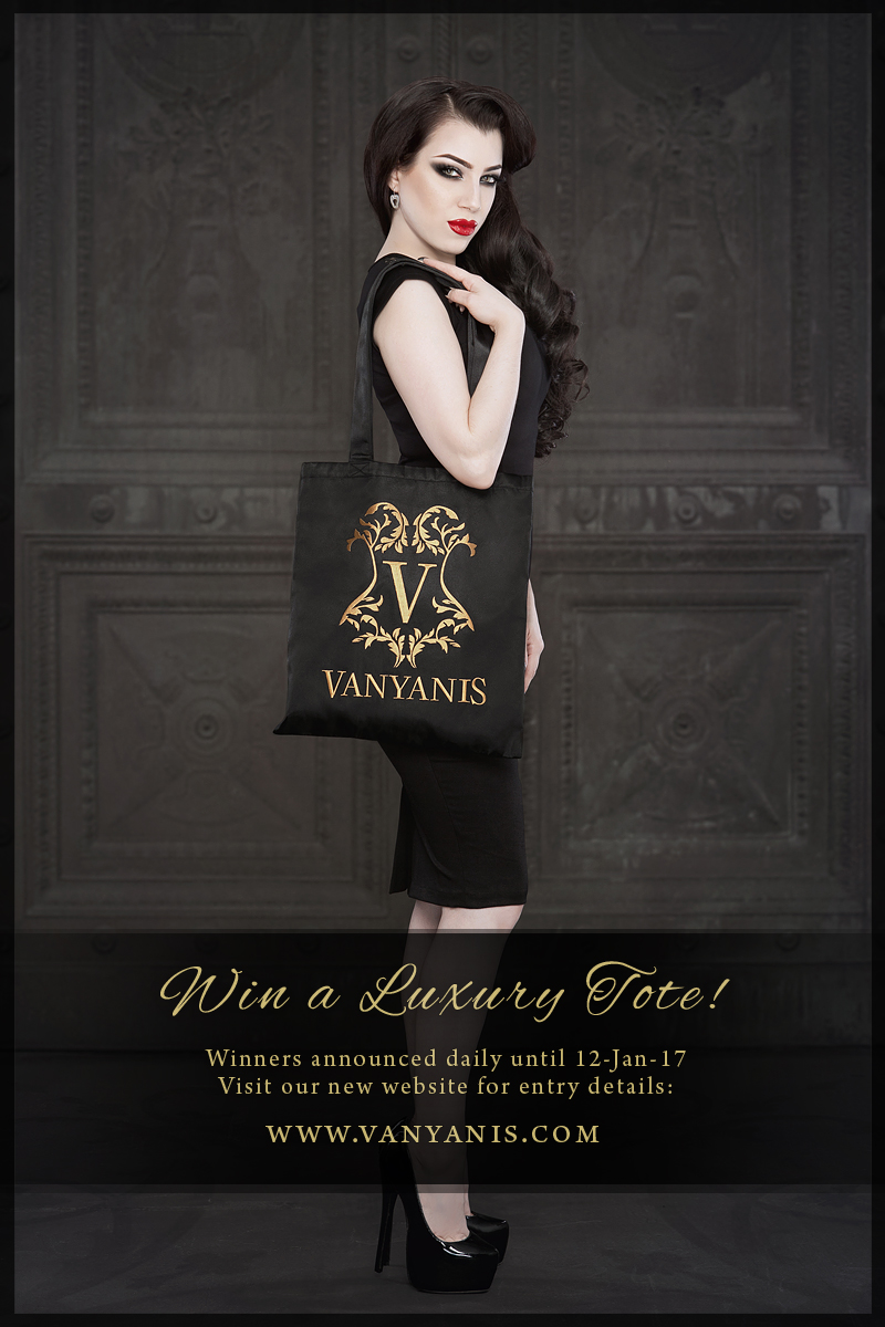 Vanyanis Luxury Tote Bag Giveaway. Model: Threnody in Velvet © Iberian Black Arts