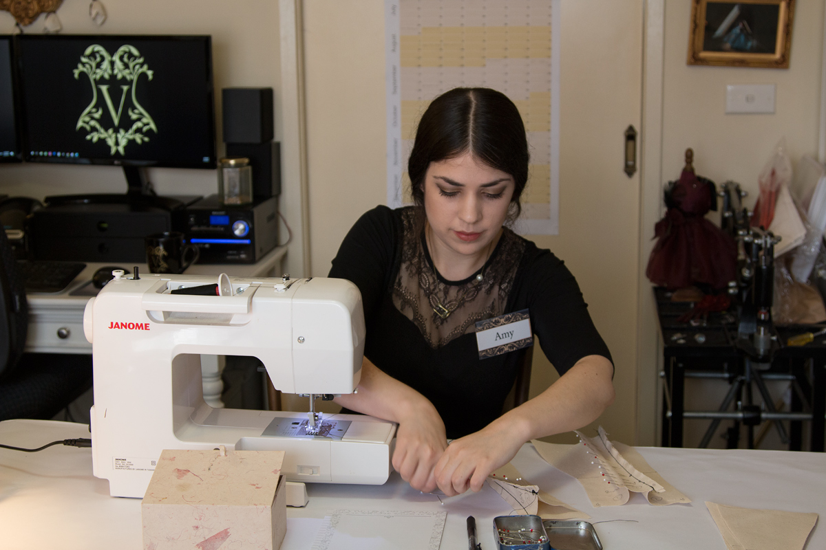 Amy sewing her toile © Amy Earl